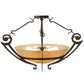 Meyda Lighting Ceres 36" 6-Light Gilded Tobacco Semi-flush Mount Ceiling Light With Beige Travertine Idalight Shade