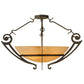 Meyda Lighting Ceres 36" 6-Light Gilded Tobacco Semi-flush Mount Ceiling Light With Beige Travertine Idalight Shade