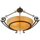 Meyda Lighting Ceres 36" 6-Light Gilded Tobacco Semi-flush Mount Ceiling Light With Beige Travertine Idalight Shade