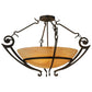 Meyda Lighting Ceres 36" 6-Light Gilded Tobacco Semi-flush Mount Ceiling Light With Beige Travertine Idalight Shade