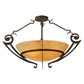 Meyda Lighting Ceres 36" 6-Light Gilded Tobacco Semi-flush Mount Ceiling Light With Beige Travertine Idalight Shade