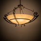 Meyda Lighting Ceres 42" 6-Light Gilded Tobacco Inverted Pendant Light With Creme Carrare Idalight Shade Glass
