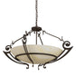 Meyda Lighting Ceres 42" 6-Light Gilded Tobacco Inverted Pendant Light With Creme Carrare Idalight Shade Glass