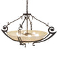Meyda Lighting Ceres 42" 6-Light Gilded Tobacco Inverted Pendant Light With Creme Carrare Idalight Shade Glass