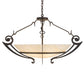 Meyda Lighting Ceres 42" 6-Light Gilded Tobacco Inverted Pendant Light With Creme Carrare Idalight Shade Glass