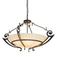 Meyda Lighting Ceres 42" 6-Light Gilded Tobacco Inverted Pendant Light With Creme Carrare Idalight Shade Glass
