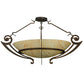 Meyda Lighting Ceres 42" 6-Light Gilded Tobacco Semi-flush Mount Ceiling Light With Beige Travertine Idalight Shade