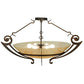 Meyda Lighting Ceres 42" 6-Light Gilded Tobacco Semi-flush Mount Ceiling Light With Beige Travertine Idalight Shade