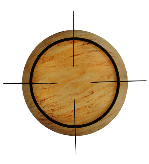Meyda Lighting Ceres 42" 6-Light Gilded Tobacco Semi-flush Mount Ceiling Light With Beige Travertine Idalight Shade