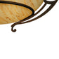 Meyda Lighting Ceres 42" 6-Light Gilded Tobacco Semi-flush Mount Ceiling Light With Beige Travertine Idalight Shade