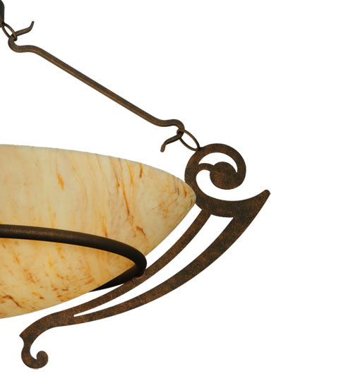 Meyda Lighting Ceres 42" 6-Light Gilded Tobacco Semi-flush Mount Ceiling Light With Beige Travertine Idalight Shade