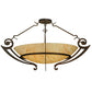 Meyda Lighting Ceres 42" 6-Light Gilded Tobacco Semi-flush Mount Ceiling Light With Beige Travertine Idalight Shade