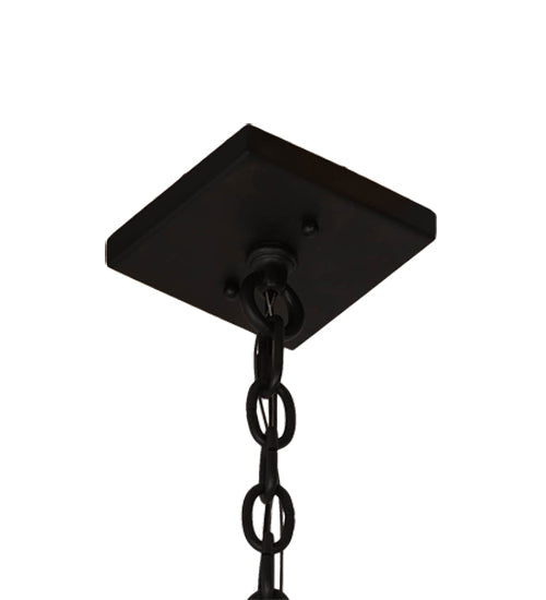 Meyda Lighting Cero 118" 14-Light Charred Iron Island Chandelier With Sahara Taupe Idalight Shade