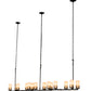 Meyda Lighting Cero 118" 14-Light Charred Iron Island Chandelier With Sahara Taupe Idalight Shade