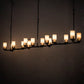 Meyda Lighting Cero 118" 14-Light Charred Iron Island Chandelier With Sahara Taupe Idalight Shade