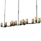 Meyda Lighting Cero 118" 14-Light Charred Iron Island Chandelier With Sahara Taupe Idalight Shade