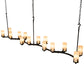 Meyda Lighting Cero 118" 14-Light Charred Iron Island Chandelier With Sahara Taupe Idalight Shade