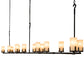 Meyda Lighting Cero 118" 14-Light Charred Iron Island Chandelier With Sahara Taupe Idalight Shade