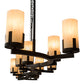 Meyda Lighting Cero 118" 14-Light Charred Iron Island Chandelier With Sahara Taupe Idalight Shade