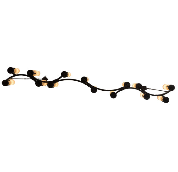 Meyda Lighting Cero 118" 14-Light Charred Iron Island Chandelier With Sahara Taupe Idalight Shade