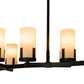 Meyda Lighting Cero 118" 14-Light Charred Iron Island Chandelier With Sahara Taupe Idalight Shade