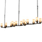 Meyda Lighting Cero 118" 14-Light Charred Iron Island Chandelier With Sahara Taupe Idalight Shade