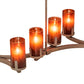 Meyda Lighting Cero 118" 14-Light Painted Antique Brass Island Chandelier With Maduro Idalight Shade