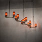 Meyda Lighting Cero 118" 14-Light Painted Antique Brass Island Chandelier With Maduro Idalight Shade