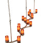 Meyda Lighting Cero 118" 14-Light Painted Antique Brass Island Chandelier With Maduro Idalight Shade