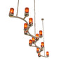 Meyda Lighting Cero 118" 14-Light Painted Antique Brass Island Chandelier With Maduro Idalight Shade