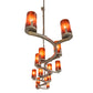 Meyda Lighting Cero 118" 14-Light Painted Antique Brass Island Chandelier With Maduro Idalight Shade