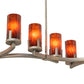 Meyda Lighting Cero 118" 14-Light Painted Antique Brass Island Chandelier With Maduro Idalight Shade