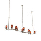 Meyda Lighting Cero 118" 14-Light Painted Antique Brass Island Chandelier With Maduro Idalight Shade