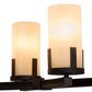 Meyda Lighting Cero 16" 14-Light Mahogany Bronze Chandelier With Beige Sahara Taupe Idalight Shade Glass