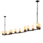 Meyda Lighting Cero 16" 14-Light Mahogany Bronze Chandelier With Beige Sahara Taupe Idalight Shade Glass