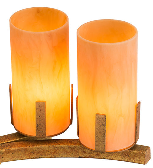 Meyda Lighting Cero 52" 8-Light Autumn Leaf Chandelier With Amber Quartz Idalight Shade Glass