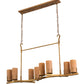 Meyda Lighting Cero 52" 8-Light Autumn Leaf Chandelier With Amber Quartz Idalight Shade Glass
