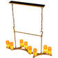 Meyda Lighting Cero 52" 8-Light Autumn Leaf Chandelier With Amber Quartz Idalight Shade Glass