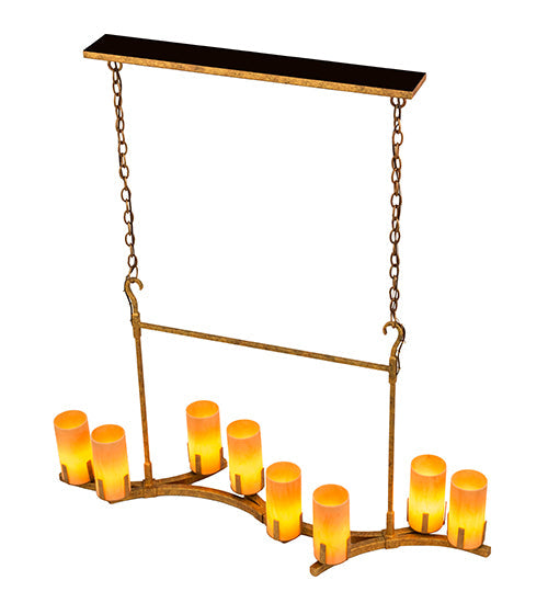 Meyda Lighting Cero 52" 8-Light Autumn Leaf Chandelier With Amber Quartz Idalight Shade Glass