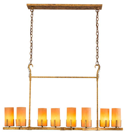 Meyda Lighting Cero 52" 8-Light Autumn Leaf Chandelier With Amber Quartz Idalight Shade Glass