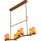 Meyda Lighting Cero 52" 8-Light Autumn Leaf Chandelier With Amber Quartz Idalight Shade Glass