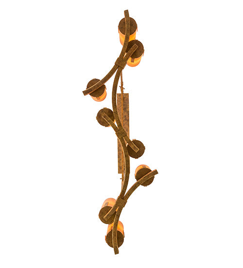 Meyda Lighting Cero 52" 8-Light Autumn Leaf Chandelier With Amber Quartz Idalight Shade Glass