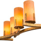 Meyda Lighting Cero 52" 8-Light Autumn Leaf Chandelier With Amber Quartz Idalight Shade Glass