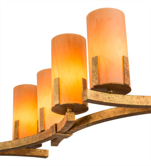 Meyda Lighting Cero 52" 8-Light Autumn Leaf Chandelier With Amber Quartz Idalight Shade Glass
