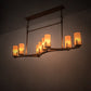 Meyda Lighting Cero 52" 8-Light Autumn Leaf Island Chandelier With Amber Quartz Idalight Shade