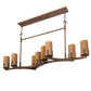 Meyda Lighting Cero 52" 8-Light Autumn Leaf Island Chandelier With Amber Quartz Idalight Shade