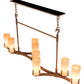 Meyda Lighting Cero 52" 8-Light Autumn Leaf Island Chandelier With Amber Quartz Idalight Shade
