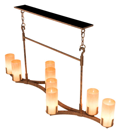 Meyda Lighting Cero 52" 8-Light Autumn Leaf Island Chandelier With Amber Quartz Idalight Shade