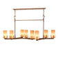 Meyda Lighting Cero 52" 8-Light Autumn Leaf Island Chandelier With Amber Quartz Idalight Shade
