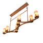 Meyda Lighting Cero 52" 8-Light Autumn Leaf Island Chandelier With Amber Quartz Idalight Shade